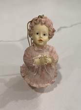 Ashton Drake Galleries Ornament Named “Emily”. A Praying Girl In A Pink Dress. picture