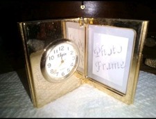 Vintage Elgin Miniature Clock With Photo Frame picture