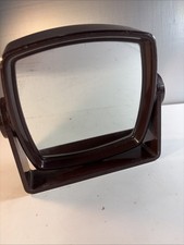 Vtg 2-Way Swivel Mirror 70s Tortoisshell Vanity Makeup 6.25” Magnify Mid-Century picture