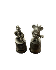 Vintage Popeye & Minnie Mouse Figural Metal Thimbles Lot of 2 picture