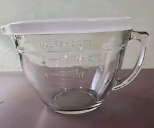 Anchor Hocking Large Clear Glass 2 Quart 8 Cup Measuring Mixing Batter Bowl&Lid  picture