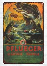 plaques made PFLUEGER Pflueger Fishing Tackle metal tin sign picture