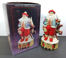 Vtg Santa Claus Musical Ceramic Figurine 10