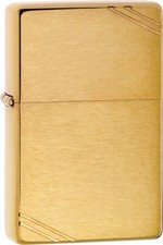 Zippo Brushed Brass Vintage with Slashes Windproof Pocket Lighter, 240 picture