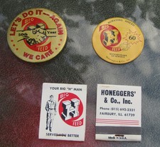 (4) Vintage Honneggers Big H Feed Advertising Items UNUSED Fairbury Illinois  picture