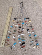 Heavy Vintage Zuni Multi Strand Multi Stone Hand Carved Animal Fetish Necklace picture