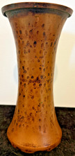 Antique S.W. Farber Hand Hammered Copper Trumpet Vase Dovetail Seam 7.5