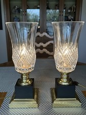 VTG Excelsior Crystal & Brass Pompeii Hurricane Lamps 17