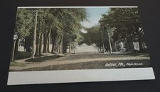 Vintage Bethel Maine ME Postcard Main Street Dirt Road Undivided Back picture