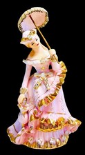 1956 Geo. Z. Lefton EXCLUSIVE Japan Pink Victorian Lady W Parasol KW10566A MINT picture
