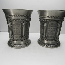 Vintage Rein Zinn Pewter Cups Set of 2 • Munich & London • 1987 • Thüringer Zinn picture