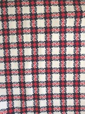 Vtg Chunky Tweed Plaid Suiting Fused Backing Interfaced 1960s 70s Boucle 102