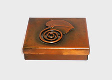 RARE Vtg 1930s 40s Francisco Rebajes Hand Wrought Copper Leaf Trinket Jewely Box picture