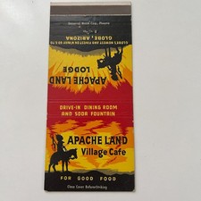 Apache Land Village Cafe for Good Food Vintage Matchbook Cover TMM7-2 picture