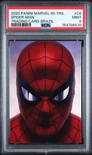 2020 PANINI MARVEL 80 YEARS SPIDER-MAN TRADING CARD BRAZIL #C6 PSA 9 picture