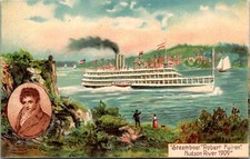 1909 Artist Postcard Steamboat Robert Fulton On the Hudson River picture