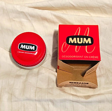 Vintage MUM Cream Deodorant Collectible Advertising Tin w/ Box, Red Never Opened picture