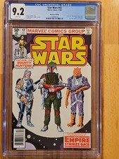 1Marvel Star Wars #42 Key Boba Fett Issue Newsstand Edition CGC 9.2 White Pages picture