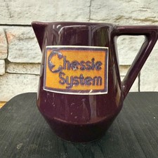 Chessie System Purple Ceramic pitcher Vintage Railroad Logo - Rare Collectible picture