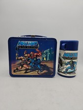 VTG 1983 Masters of the Universe Metal Lunchbox Thermos MOTU He-Man Nice picture