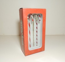 1 Pack NOS Vtg Glass Candy Cane Ornaments Longaberger Xmas Christmas Set picture