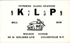 Citizens Radio Station K7L5P9 Dolgeville NY QSL Postcard picture