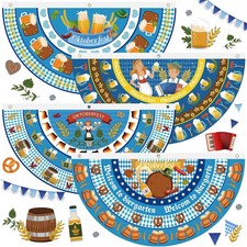 4 Pcs Oktoberfest Bunting Fan Flag for German Bavarian Decoration 4 x 2 ft picture