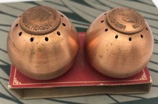 New Old Stock Vintage Copper Salt and Pepper Shakers Souvenir Mormon Temple picture