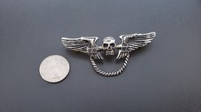 GUARDIAN BIKER PIN-Skull Wings Design LOCKING BACK  VEST JACKET motorcycle picture