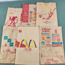 6x McDonald's 1996 Paper Take Out Brown Bags Vintage Olympics ABC TGIF picture