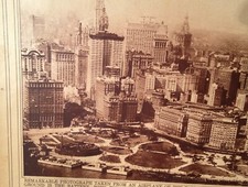 Vintage 1922 Battery Park Lower Manhattan New York City Aerial View LOOK & READ picture