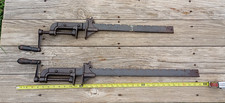 2pc Vintage Hand Crank Bar Clamp Tools picture