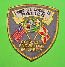 PORT ST. LUCIE  FLORIDA  ( DARK GOLD BORDER )  FL  POLICE PATCH  4 3/4