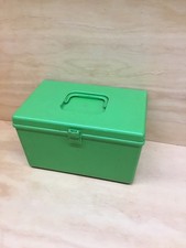 Vintage Wilson Wil-Hold Sewing Box in Bright Green w/ 2 Trays picture