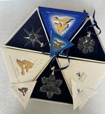 Swarovski 1994 1995 1996 Annual Ornaments in original boxes with COA picture