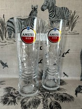 Amstel Pint 20oz Beer Glasses x 2 Brand New LATEST DESIGN M26 Free Postage picture