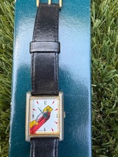 Vintage Fossil Rocketeer Disney Watch NIB Original Tin Two-Tone Square picture