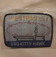 Vintage 1969 USS Kitty Hawk WESTPAC Cruise Patch Original Packaging Vietnam War  picture