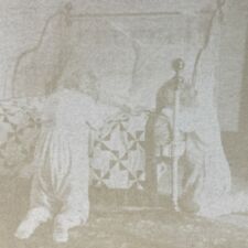 Antique 1880s Children Pray At Bedtime FADED Stereoview Photo Card P2880 picture