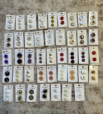 La Mode Button Lot 43 Cards Assorted Sewing Craft Buttons New Old Stock picture