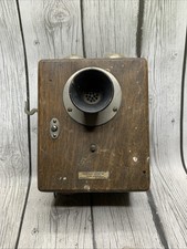 Antique 1912 Western Electric Inter Phone Tiny Chrome Bakelite Wood Telephone picture