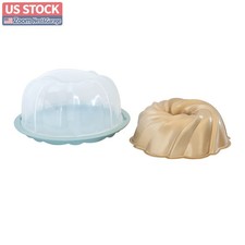 US Stock Nordic Ware 3-Pc Bundt Bakeware Set, 10 Cup Nonstick Aluminum, Lid picture
