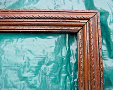 Antique~Vtg~Craftsman Mission Style Wood Picture Frame~Glass~Rectangle~Thin~Art picture