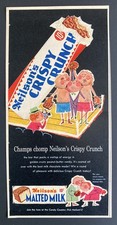 STUNNING 1959 CANADIAN AD CANADA NEILSON'S CRISPY CRUNCH CHOCOLATE BAR BOXING picture