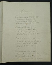 antique HANDWRITTEN POEM autograph EDMUND C STEDMAN american poet THE DOORSTEP picture
