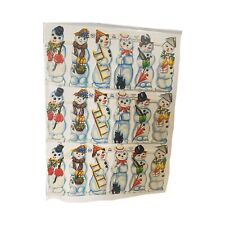 Vintage MCM 1950s MLP 866 Snowmen Gum Labels Made in England Collectible  picture