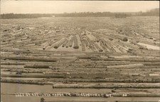Millinocket ME Log Raft c1900s-10s Real Photo Vintage Postcard bhn picture