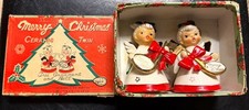 Vtg 1957 NAPCO Christmas Angel Bell Boxed Set Twin Star Happy New Year Merry Xms picture