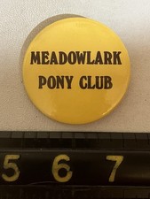 Vtg Wichita Kansas MEADOWLARK PONY CLUB Horse Management Pinback Button B037 picture