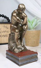 Auguste Rodin Le Penseur The Thinker Sitting On Books Statue The Poet Figurine picture